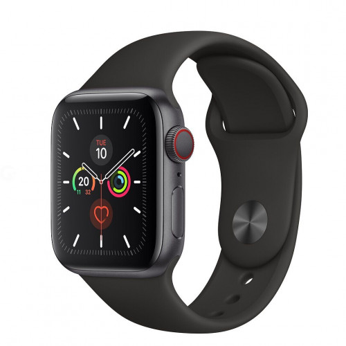 Apple Watch Series 5 (GPS   Cellular) 40mm Space Gray Aluminum Case Black Sport Band (MWWQ2, MWX32)